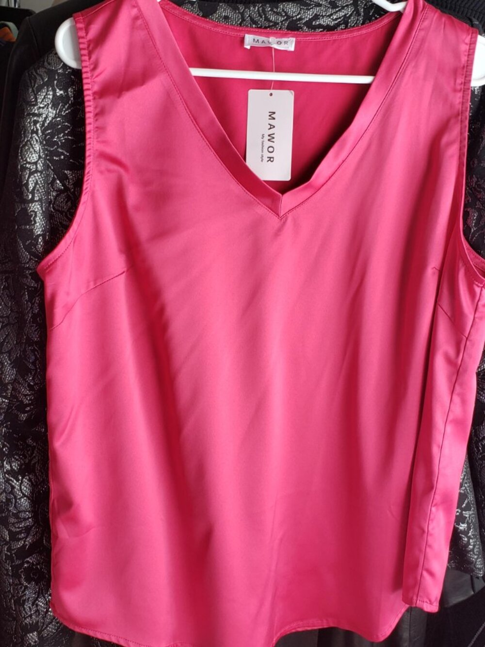 MAWOR NWT Satin pink tank size Large